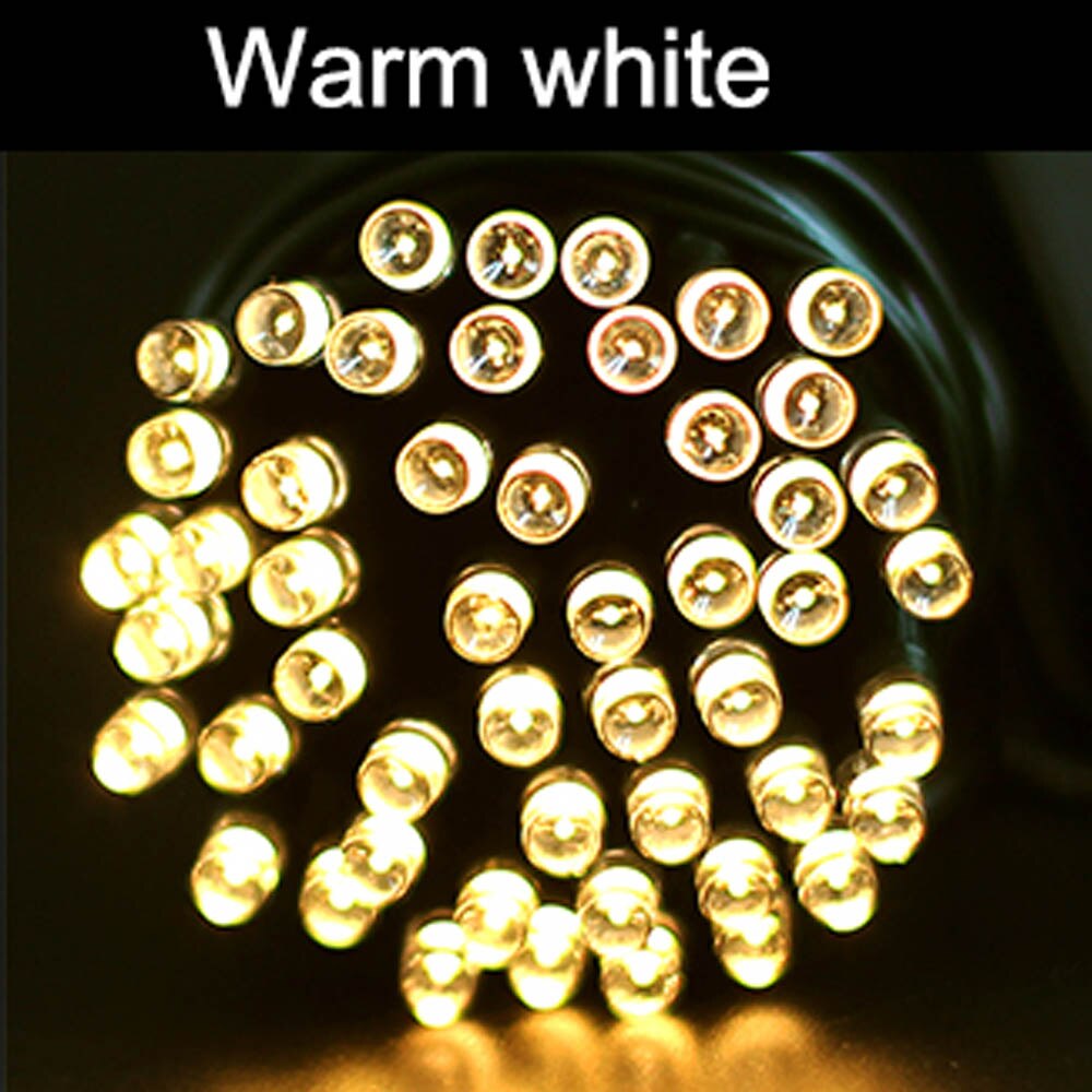 50/100/200 LED String Lights Outdoor Christmas Solar String Fairy Lights For Party Street Garlands Solar Chrismas Light: Warm white / 7M 50Leds