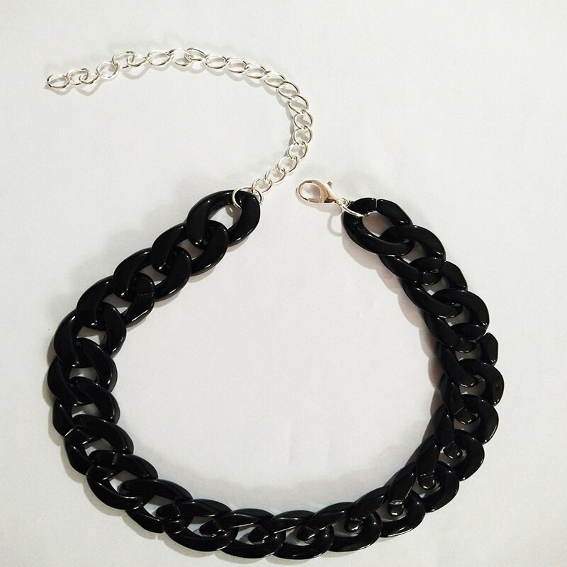 Collar acrílico grueso para mujer y hombre, Gargantilla larga de plástico Bohemia, colgante, de joyería Declaración