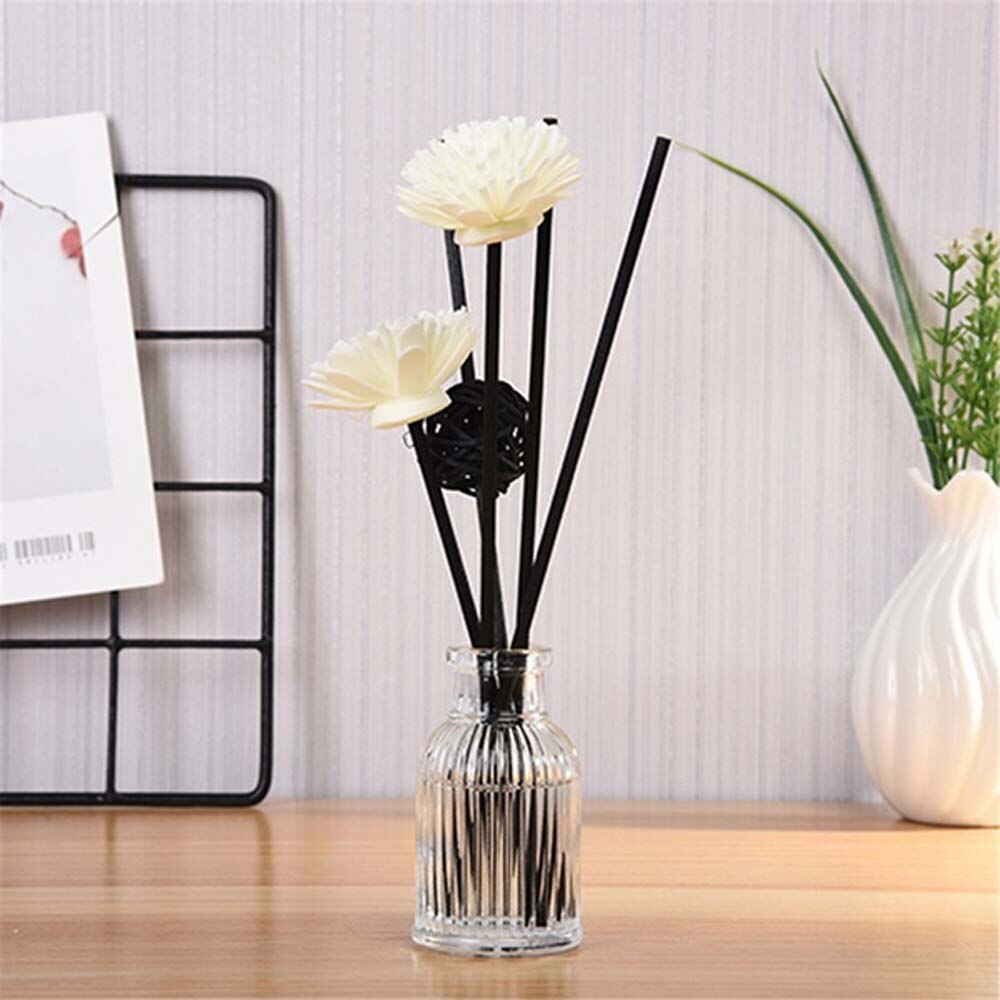 Difusor de mimbre Simple para decoración del hogar, palos de repuesto de fibra de aceite esencial de 20cm y 3mm para aromaterapia de dormitorio, color negro