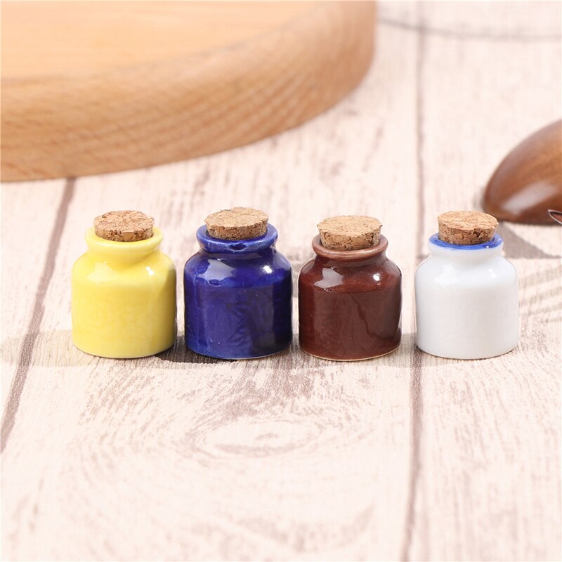 Nowy 1/12 domek dla lalek Wykonany ręcznie ceramika kuchenna ornament dekoracje domek dla lalek miniaturowe jedzenie słoik 1 pc lub1 zestaw