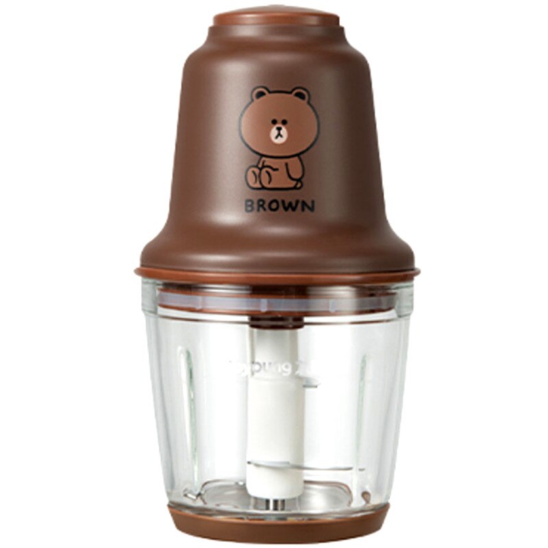 200V 600ML Electric Mini Meat Grinder Baby Food Mixer 2 Color Available Multifunction Blender Grinding Machine: brown / UK