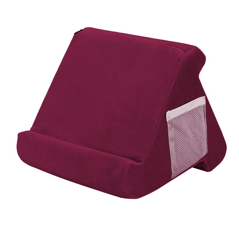 Kussen Foam Laptop Reizen Lapdesk Slapen Cooling Pad Tablet Stand Houder Stand Lap Kantoor Rust Kussen Voor Ipad Met Zak: wine red