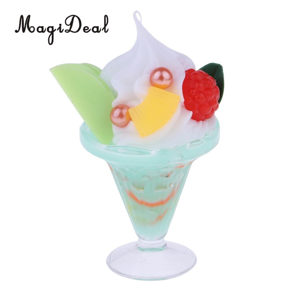 Handmade 1/6 Ice Cream Sundae Foods Model for for BJD Dolls House Accessories Decor: Yellow