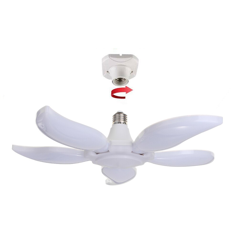 5 Leaf 5800LM LED Garage Light E27 Workshop Ceiling Lights Fixture Deformable Lamp Industrial Lighting
