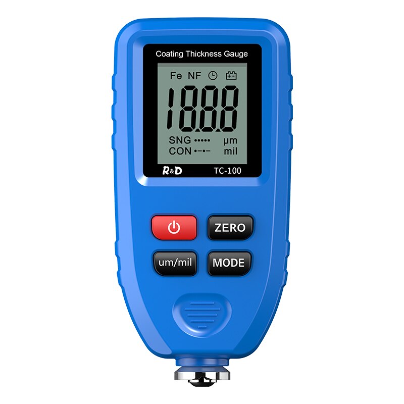 R &amp; D – jauge d'épaisseur de revêtement de peinture automobile blanche, testeur d'épaisseur de Film de peinture automobile, outil de peinture manuel russe FE/NFE, TC100: Blue