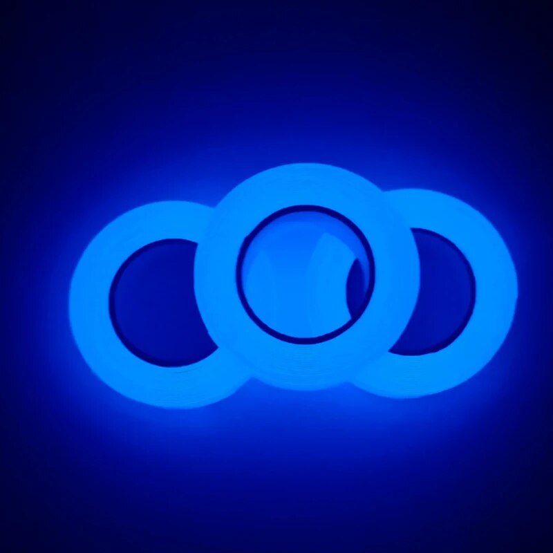 1 Rolle fluoreszierendes, selbstklebendes, Ich bin Dunkeln leuchtendes Klebeband, Lichtleiste, Feuerkanal, Bühnendekoration, Sicherheitsausgang, Warnaufkleber: XL / Blau