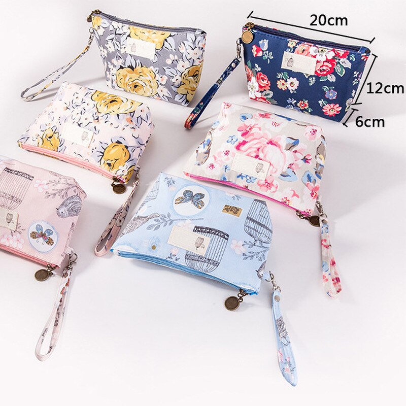 Travel Make Up Bag Organizer Zipper Flower Cosmetic Bag Women Lady Tote Washing Toiletry Makeup Pouch Bags