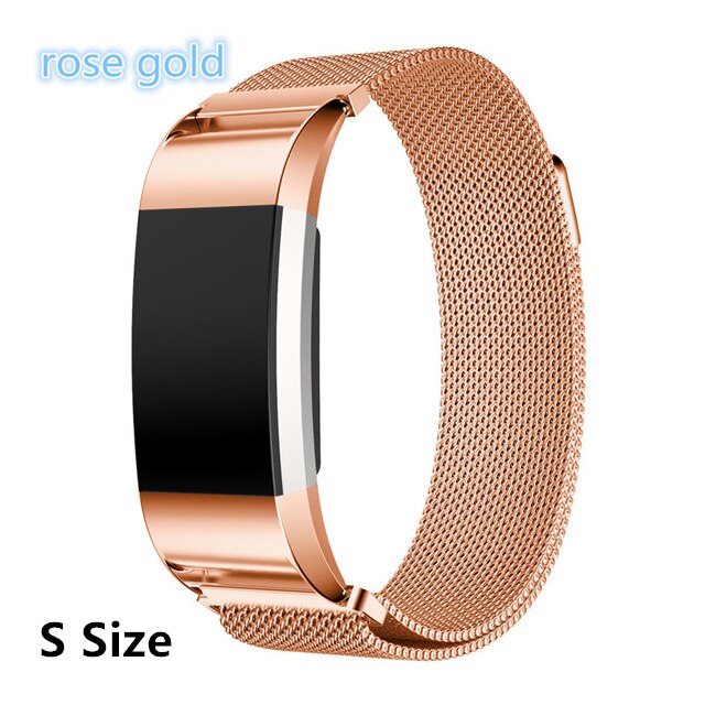 Milanese Loop ze stali nierdzewnej dla Fitbit Charge 2 Band bransoletka w stylu paska na nadgarstek dla Fit Bit Charge2 pasek do smarwatcha Smartband: S size for rose gold