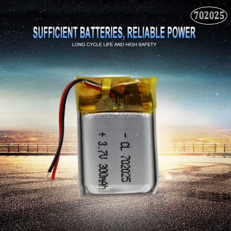 1pc 3.7V 220mAh 702025 Li-polymer Rechargeable Battery for Mp3 Bluetooth headset speaker video recorder wireless mouse