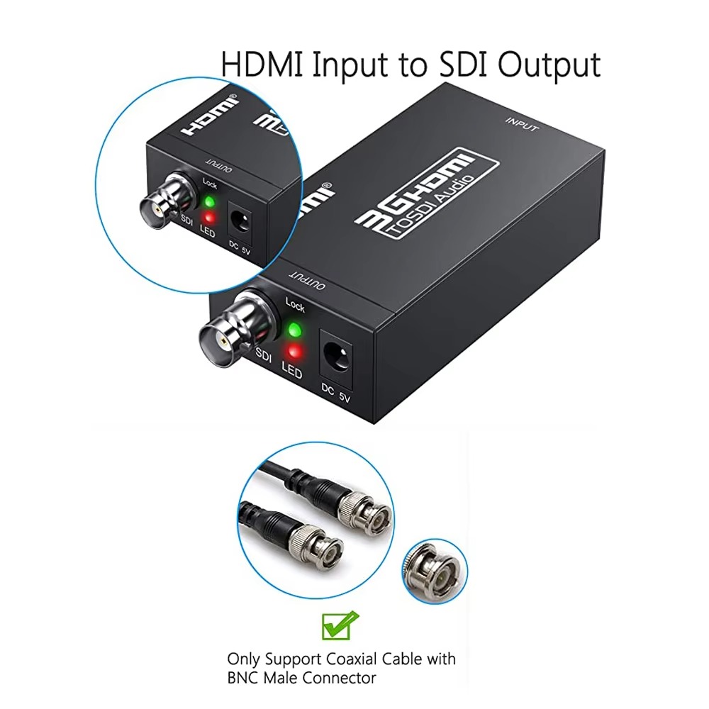 3g hdmi til sdi konverter lyd hd-sdi adapter bnc 1080p dac konverter til skærm hdtv