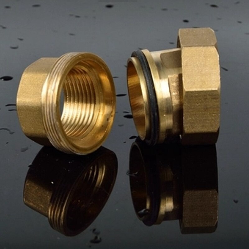 1Piece Brass Pipe Union Connector Coupling Copper Double Ness Joint Female Thread Plumbing Fittings 1/2" 3/4" 1"