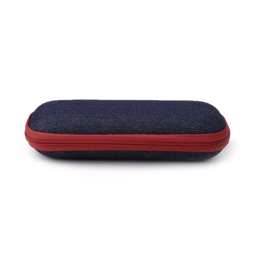 Estuche rígido de madera de para gafas de lectura, estuche para gafas de sol de cuero PU para hombres y mujeres: Rojo