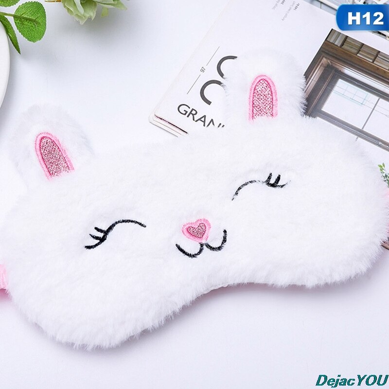 Schattige kikker kitten ogen zachte slaap oogmasker masker dier pluche oogmasker ontspannen meisje dame familie-uitstapje: HG40862H12