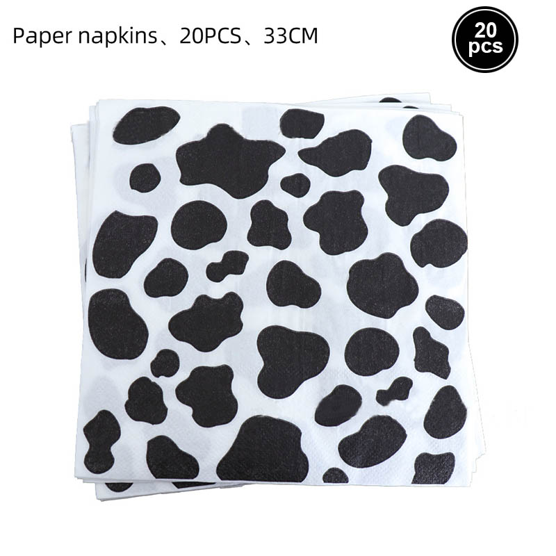Cow Happy Birthday Cake Decoration Cow Cake Topper for Farm Cow Birthday Party Decoration Supplies: DEEP BLUE