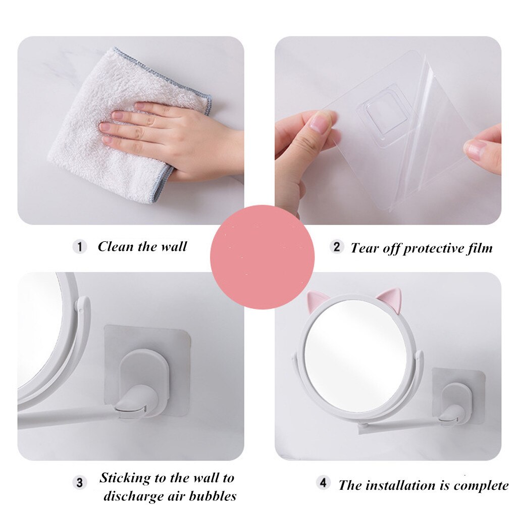 Non-Marking Mirror Free Punching Mirror Telescopic Mirror Makeup Desk Wall Stand Portable For Lovers Wearable