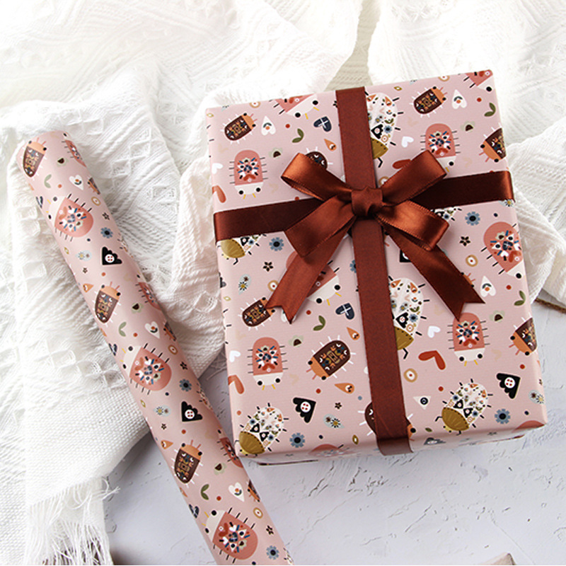 50x70CM Cute Paper Cartoon Toy Wrapping Paper Birthday Wrapping Paper DIY Student Dormitory Wallpaper Bag Book Paper: 06 5sheets