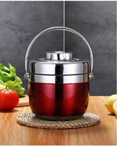 Termo portátil de acero inoxidable para comida, caja de almuerzo al vacío de 6-12 horas, tarro de sopa de 1,2/1.5L, caja Bento aislada, contenedor a prueba de fugas: Wine Red / 1.2ml