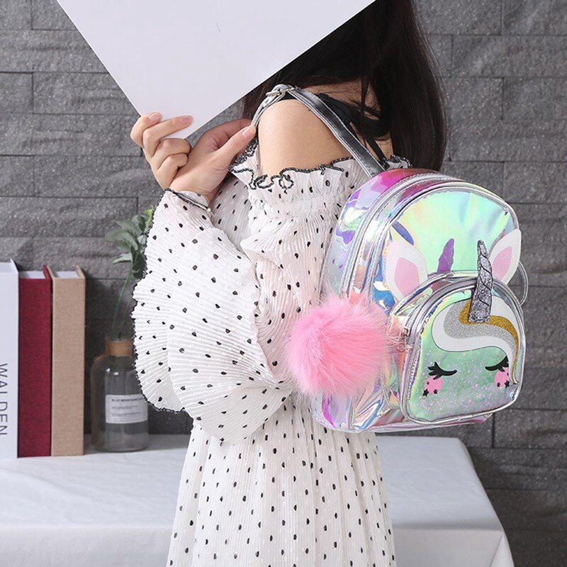 1 pc mooie eenhoorn regenboog rugzak kinderen jelly pvc waterdichte schooltas dubbele schoudertas reistas