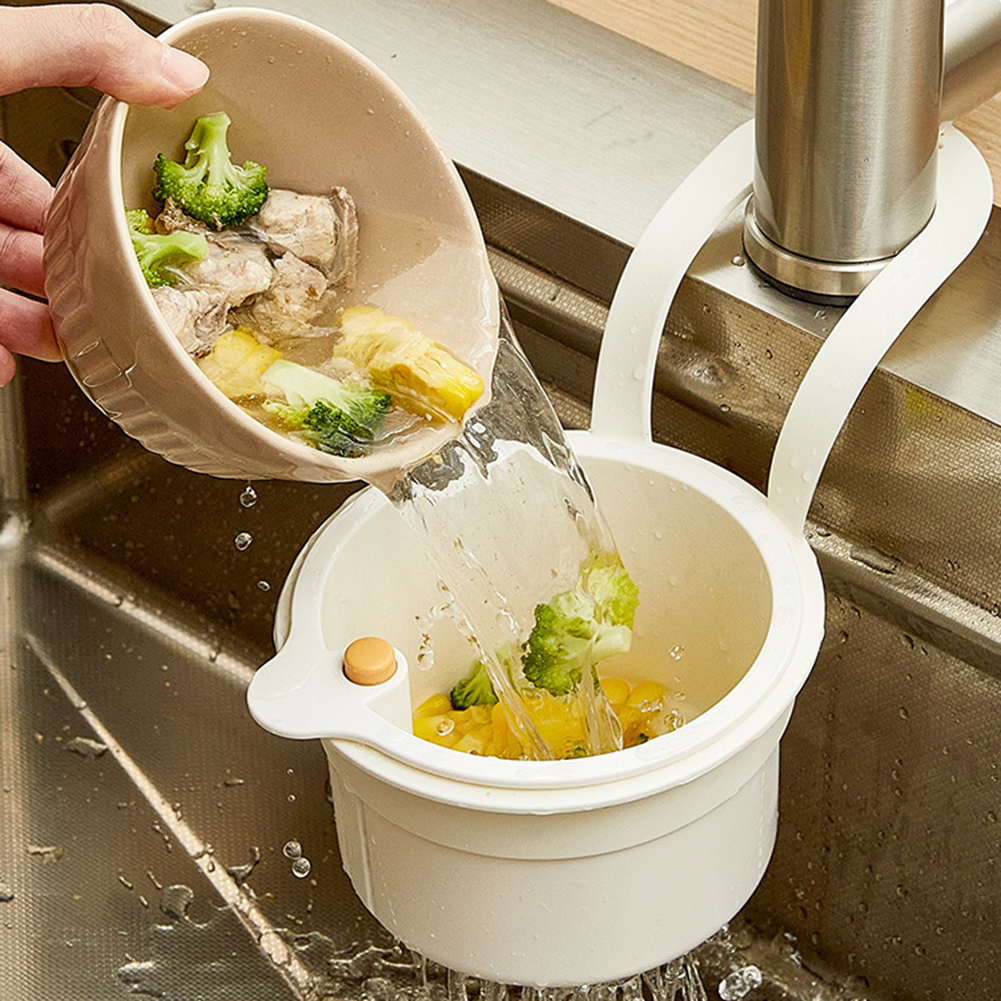 Automatic Dumping Sink Strainer Basket Upgrade Press Dumping Sink Strainer Basket Faucet Hanging Kitchen Sink Drain Basket
