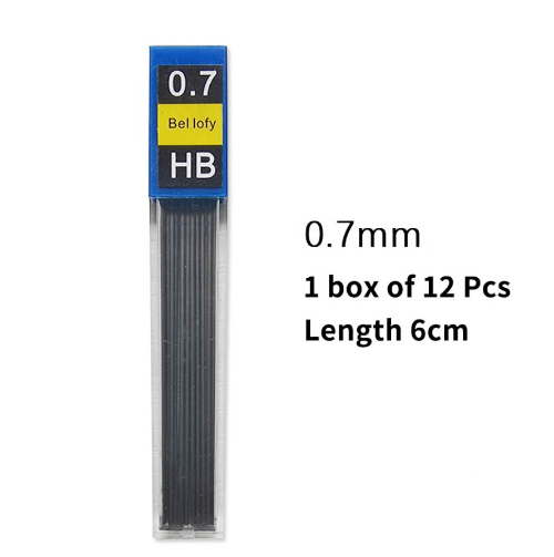 Matita meccanica professionale in metallo per schizzi 0,3/0,5/0,7/0,9/1,3/2,0/3,0 mm: Black