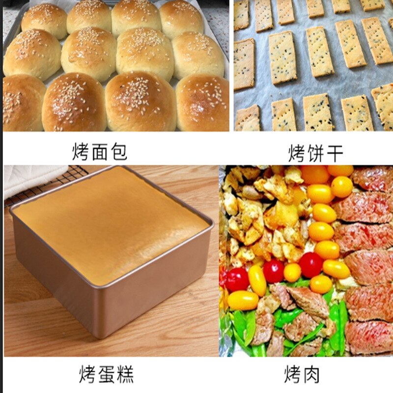 3 Size Square Cake Baking Dishes Bread Tin Tray Non-Stick Cheese Mousse Loaf Pans Brownie Cake Decorating Tools