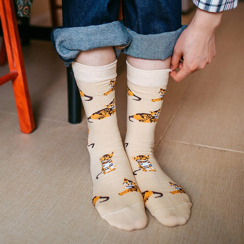 Novedad de , calcetines cortos Teckel Shiba Inu Tiger Beagle para mujer, bonitos calcetines de algodón con de Animal para mujer