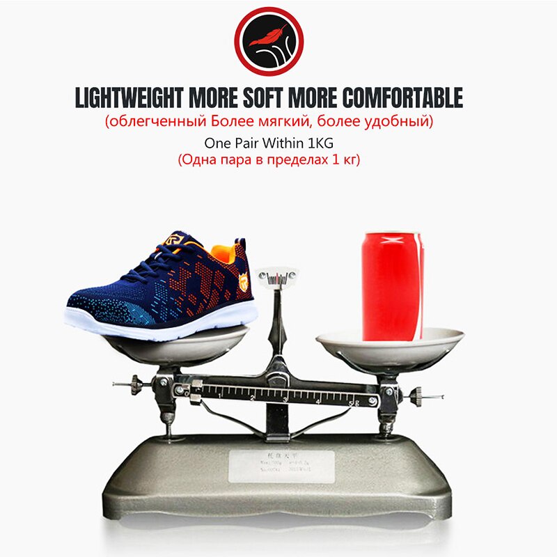 LARNMERN – Chaussures de sécurité pour homme, légères et respirantes, de travail, bout en acier, accessoires de construction anti-écrasement avec bandes réfléchissantes