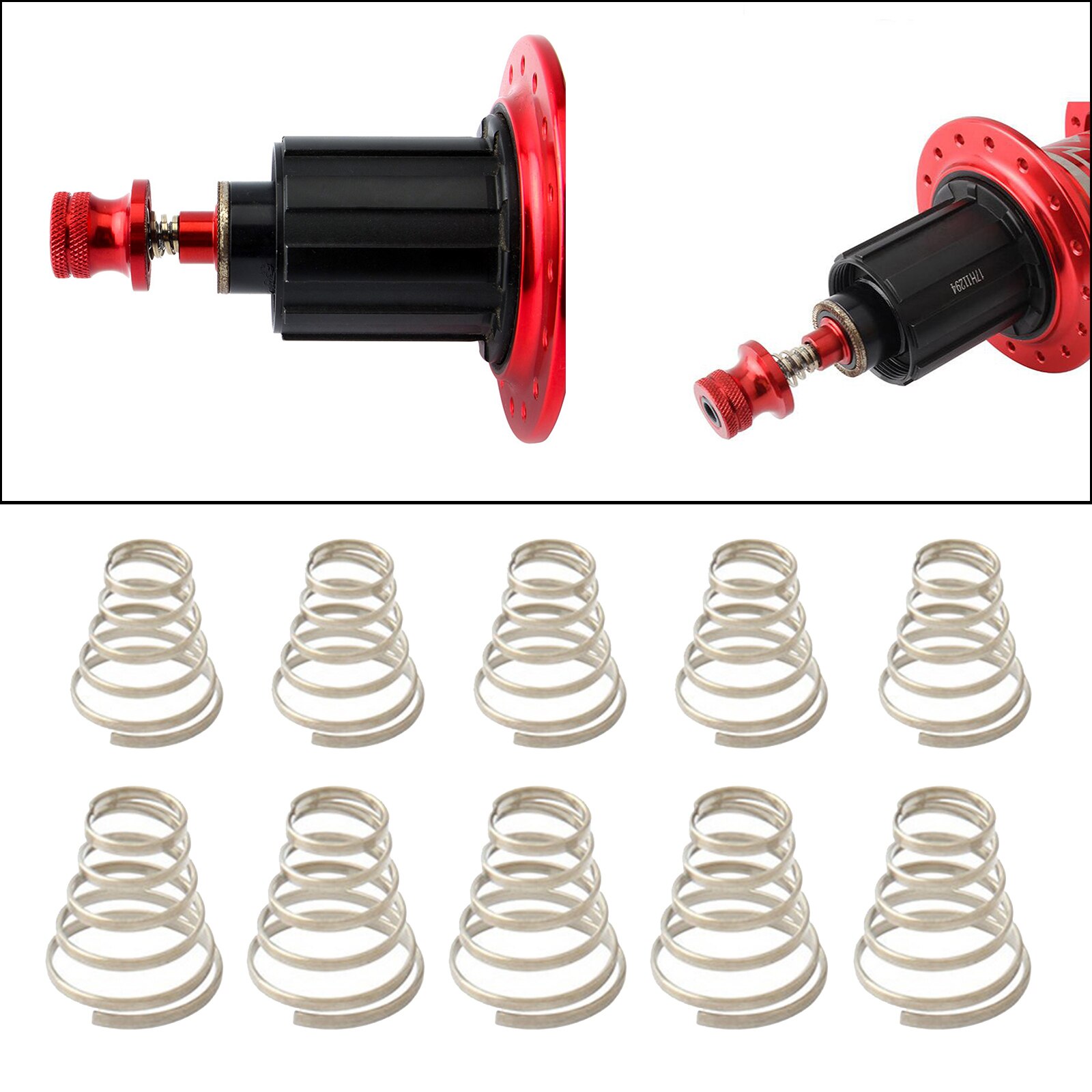 10pcs Bicycle Wheel Hub Spring Skewers Quick Release Clip Bolt Lever Springs Bicycle Front Rear Wheel Skewer Components