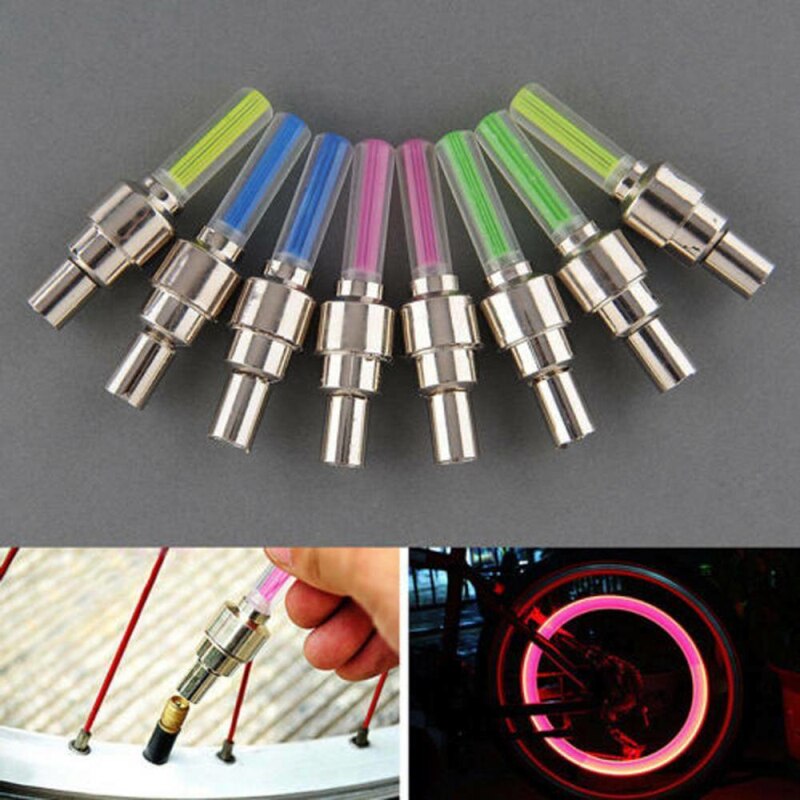 2Stck Mini Fahrrad Licht Mit Keine Batterie Berg Straße Fahrrad Fahrrad Warnleuchten LED Reifen Reifen Ventil Kappen Rad speichen LED Licht