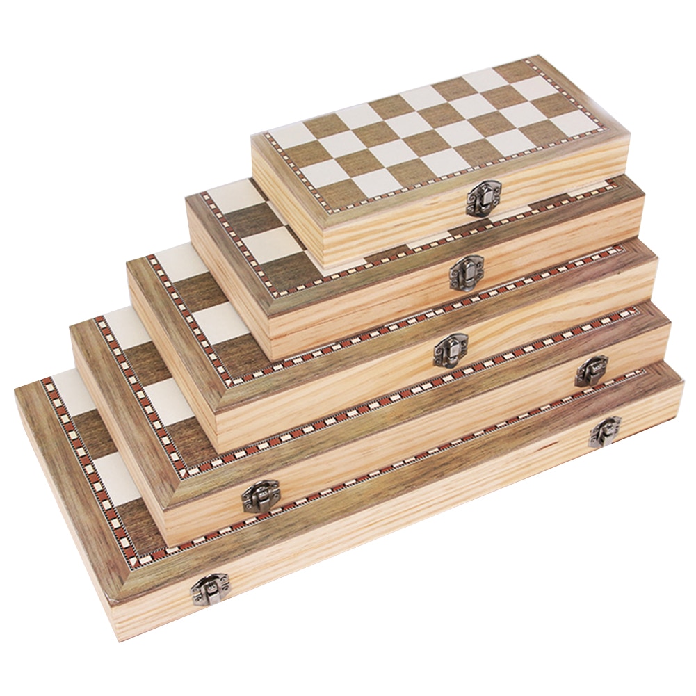 3 In 1 Entertainment Games Reizen Houten Leren Beginner Kids Backgammon Draagbare Speelgoed Opvouwbare Adult Schaakbord Set