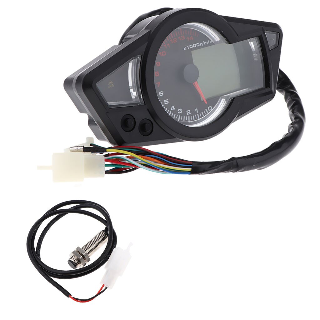 LCD Digital Motorcycle LED Speedometer Tachometer Odometer Gauge Universal