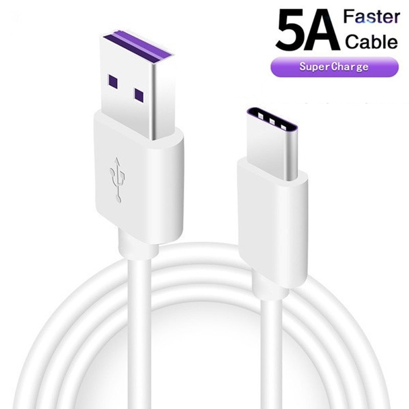 USB 5A Type C Cable For Huawei P30 P20 Pro lite Mate20 10 Pro P10 Plus USB 3.1 Type-C Original Supercharge Super Charger Cable: 1.5m