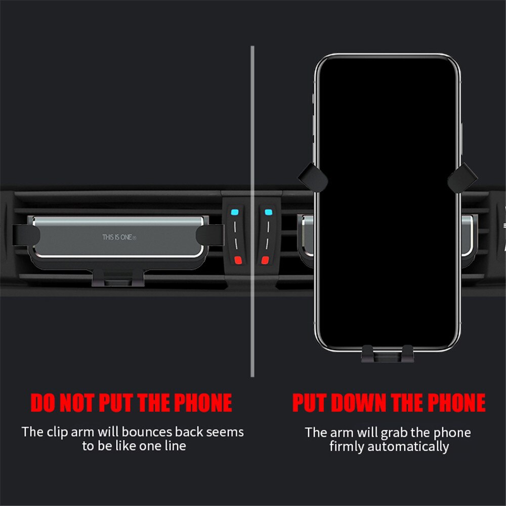 Zwaartekracht auto telefoonhouder telefoonstandaard in auto ventilatierooster telefoon grip standaard ondersteuning smartphone voor iphone xiaomi huawei