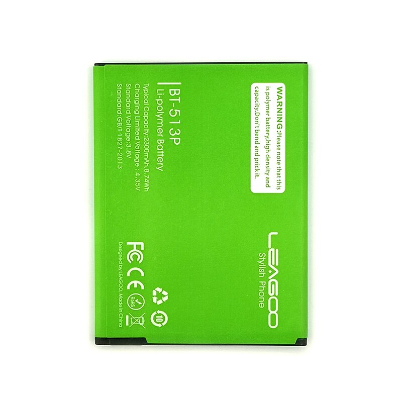 Wisecoco BT-513P Battery - 2300mAh Li-ion Polymer Replacement for Leagoo M5 Smartphone