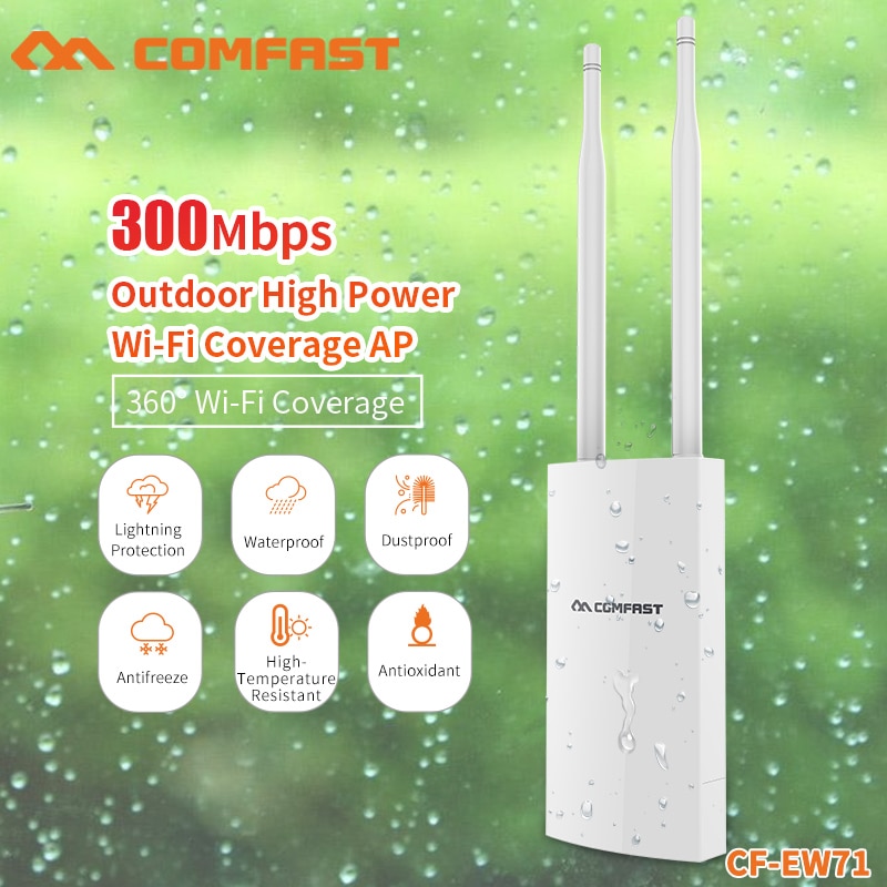Comfast outdoor high power wi-fi-dekking ap-repeater 2.4g 500mw 2*5 dbi externe antenne wifi-basisstation cf -ew71