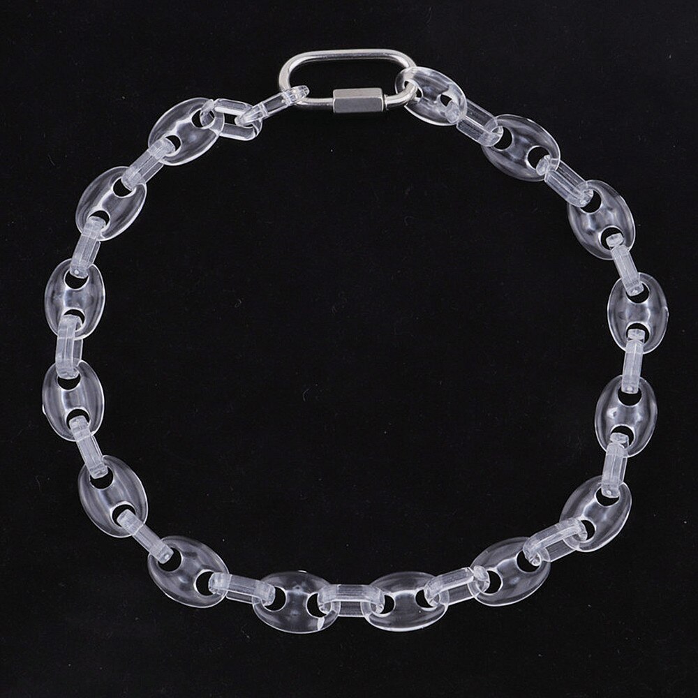 Fishsheep Transparant Acryl Koffie Bean Collier Voor Mannen Vrouwen Punk Iriserende Kleur Varken Neus Hangers Kettingen 2022: Transparent