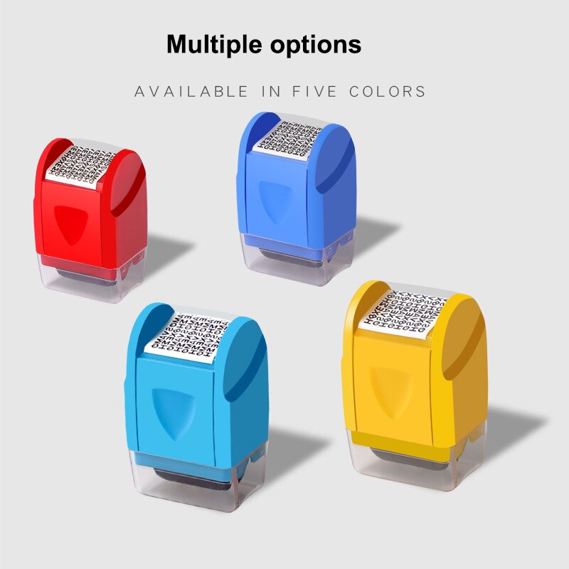 Mini Security Stamp Roller Privacy Seal Roller Type Cover Eliminator Seal Portable Self-Inking Identity Theft Protection Seal