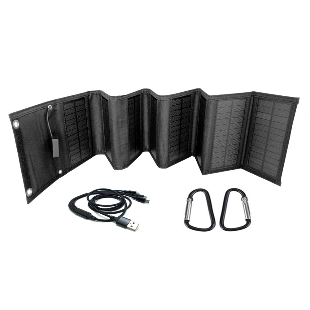 25W Solar Panel Kit USB Output Devices Solar Panel Portable Outdoor Mobile Phone Power Battery Cells Charger for Camping Hiking