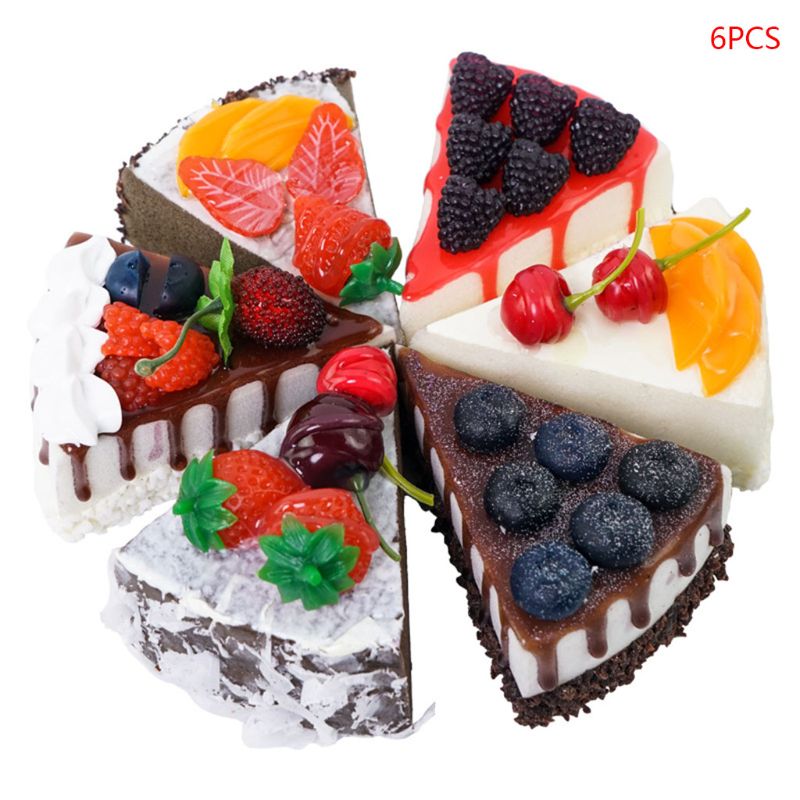 6pcs Realistic Artificial Simulation Cake Ice Cream Dessert Bakery Food Display: 5AC304613-04