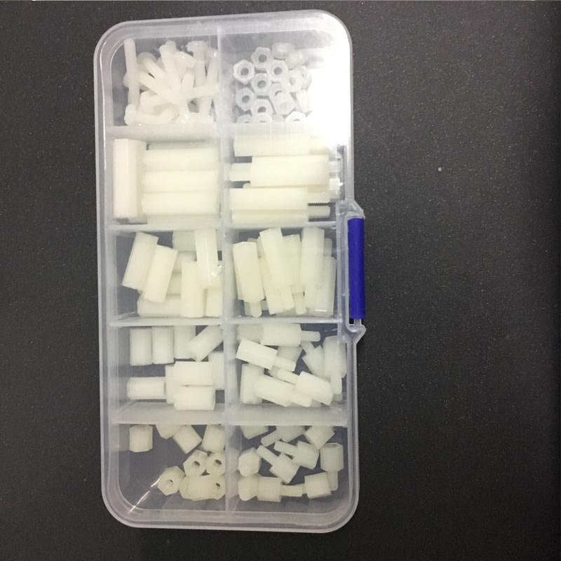 120 stks M3 Schroef Moer Set Nylon Hex Bout Moer Set voor Arduino Raspberry Pi 3 Model B + Plus robot Auto