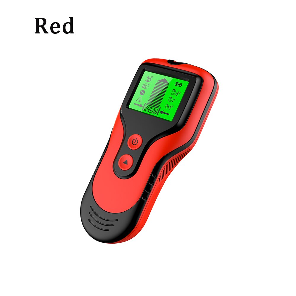 3 in 1 sensor vægscanner rørfinder rørtrådsdetektor elektronisk studs locator træbjælke væg metaldetektor tilbehør: Rød