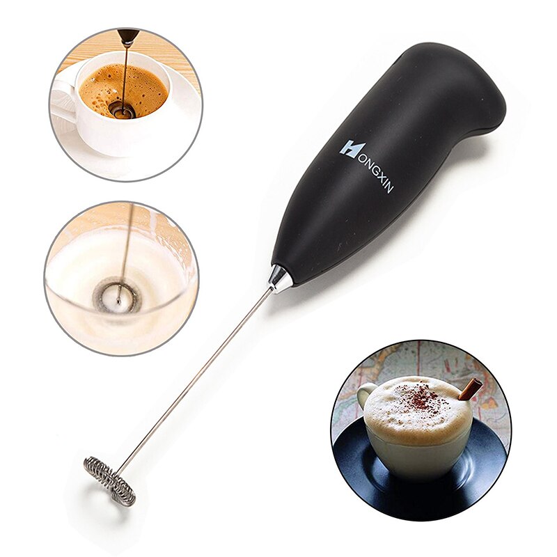 Stainless Steel Milk Frothing Pitcher 550ml and Handheld Battery Operated Electric Foam Maker Perfect for Latte / Cappuccino