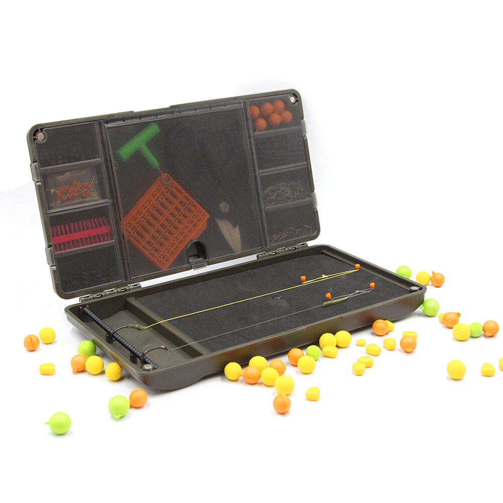 Portable Carp Fishing Rig Storage Case ABS Versatile Fishing Tackle Fishhook Bait Storage Box Accessories Organizer