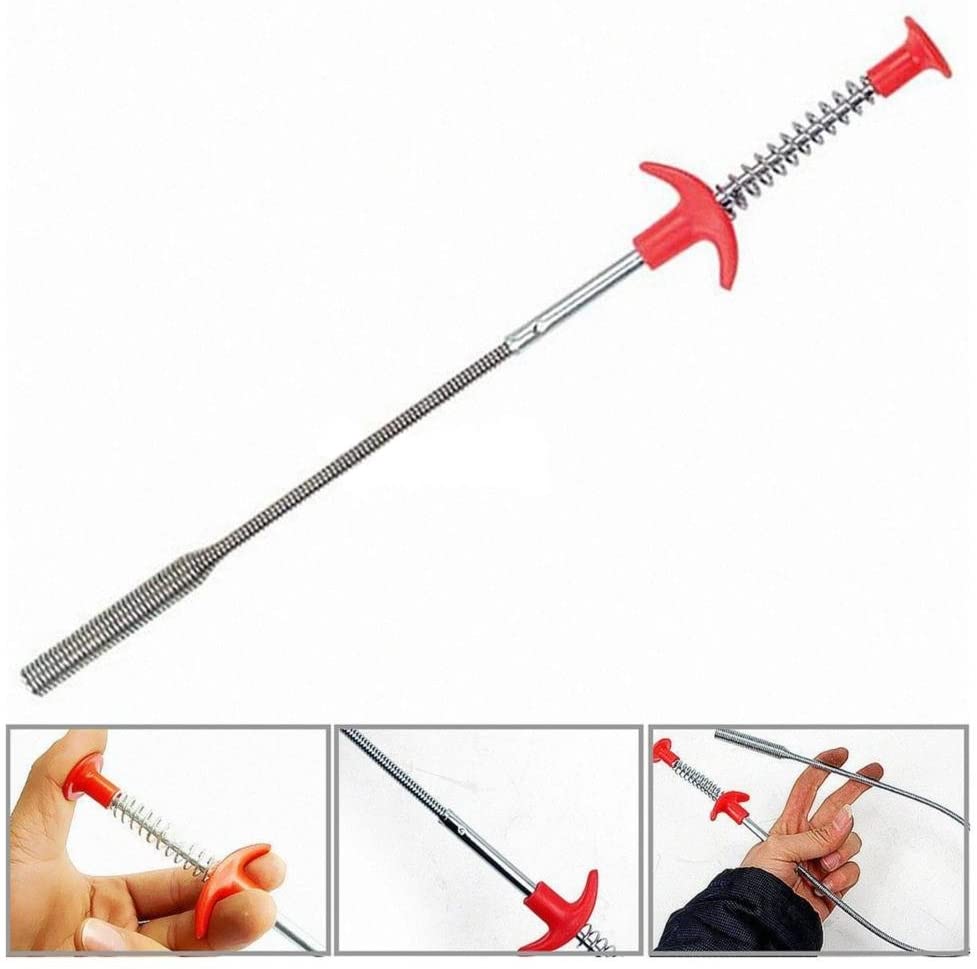 36inch Flexible Grabber Pickup Tool Long Retractable Claw Retriever Stick Unclog Hair from Drains, Sink, Toilet