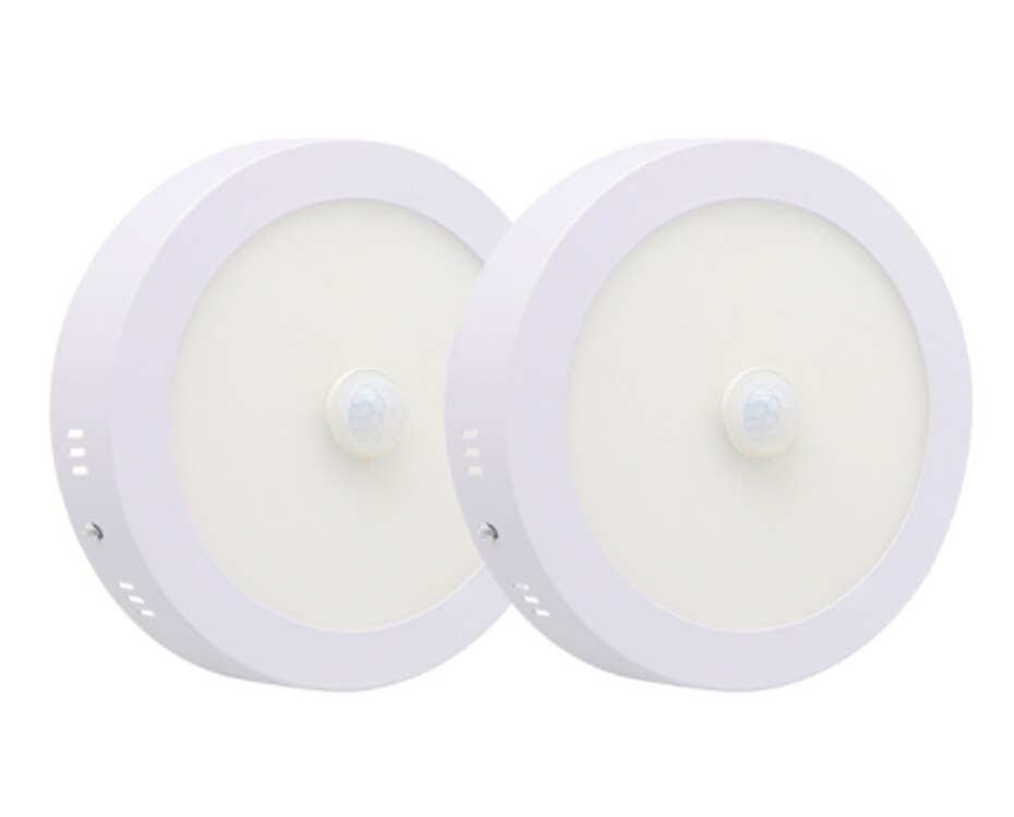 [DBF]Human Motion Sensor Surface Mounted LED Ceiling Light No Cutout 6W 12W 18W 24W Round/Square Ceiling Lamp for Indoor Decor: Round Shape / 24W