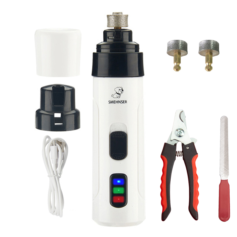 Elektrische wiederaufladbare Hunde-Nagelschleifer, Hunde- und Katzenpfoten, Nagelpflege-Trimmer, Werkzeuge, USB-Aufladung, Haustier-Nagelknipser: Lila