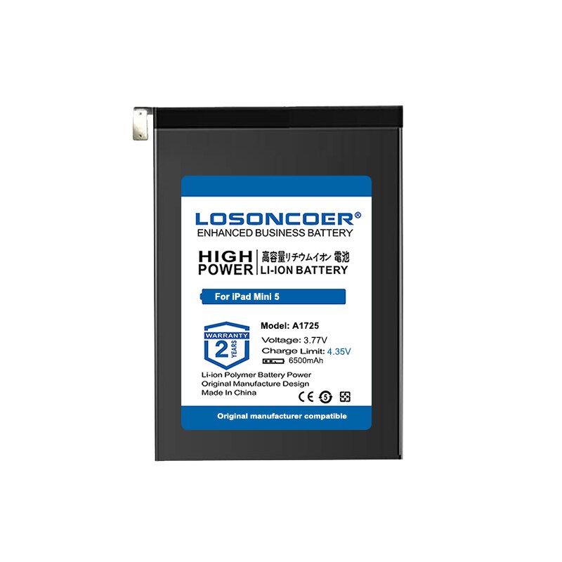Losoncoer A1725 6500Mah Batterij Voor Apple Ipad Mini 5 Batterij A1725 Batterijen