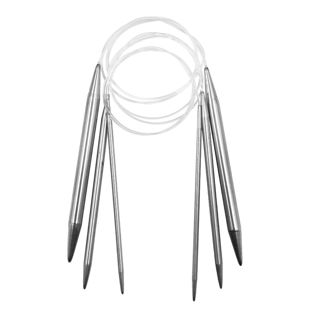 4mm 6mm 10mm Circular Knitting Crochet Needles Set Stainless Steel Wire Ring Knitting Crochet Needle For Yarn Gloves Hats Weave