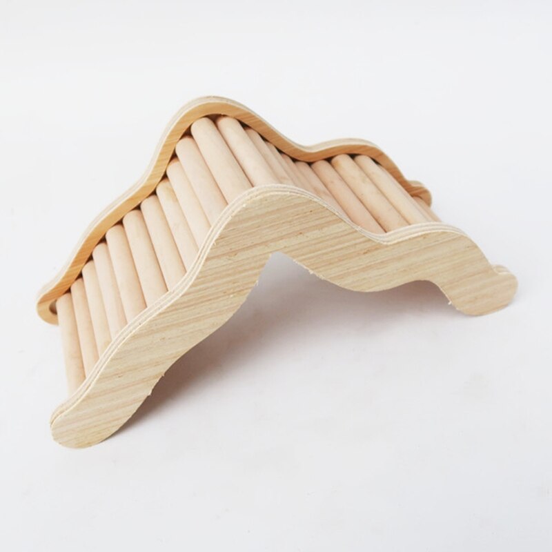 Hamster Climbing Ladder Hideout Wooden Wavy Ramp Bridge for Guinea Pigs Hedgehog Mouse Sugar Glider Squirrel Chipmunk