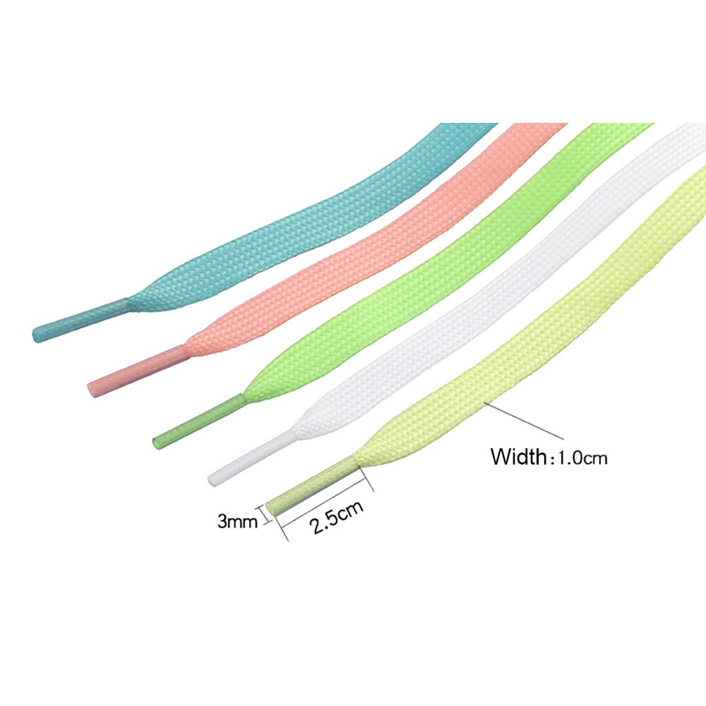 1 Paar Lichtgevende Schoenen Veters 100/120Cm Lengte 1Cm Breed Klassieke Effen Kleur Sport Laarzen Platte Schoenveter schoenen Tackles